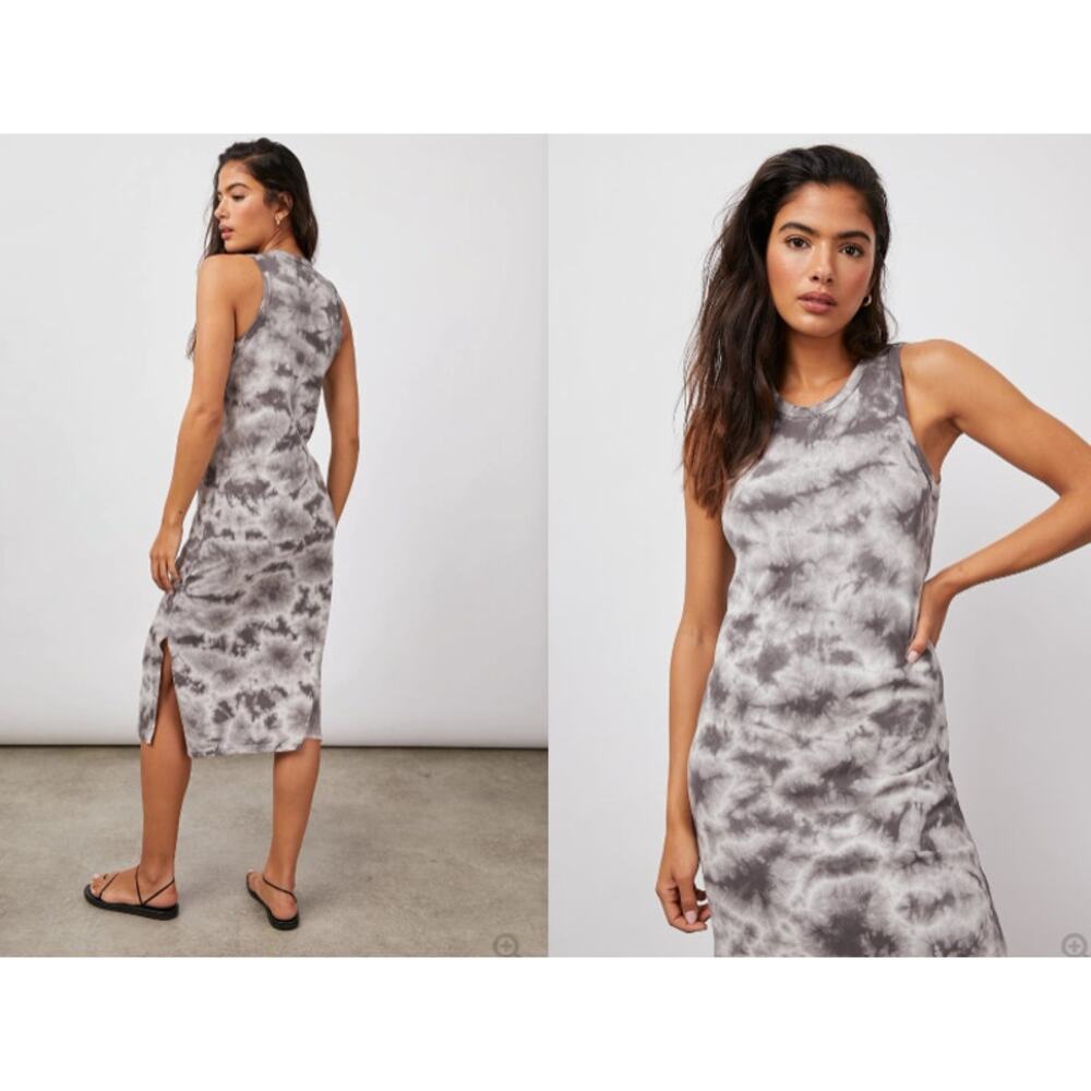 RAILS Tie Dye Tank Midi Dress Size XS in Gray Fog Casual Boho - Picture 6 of 10